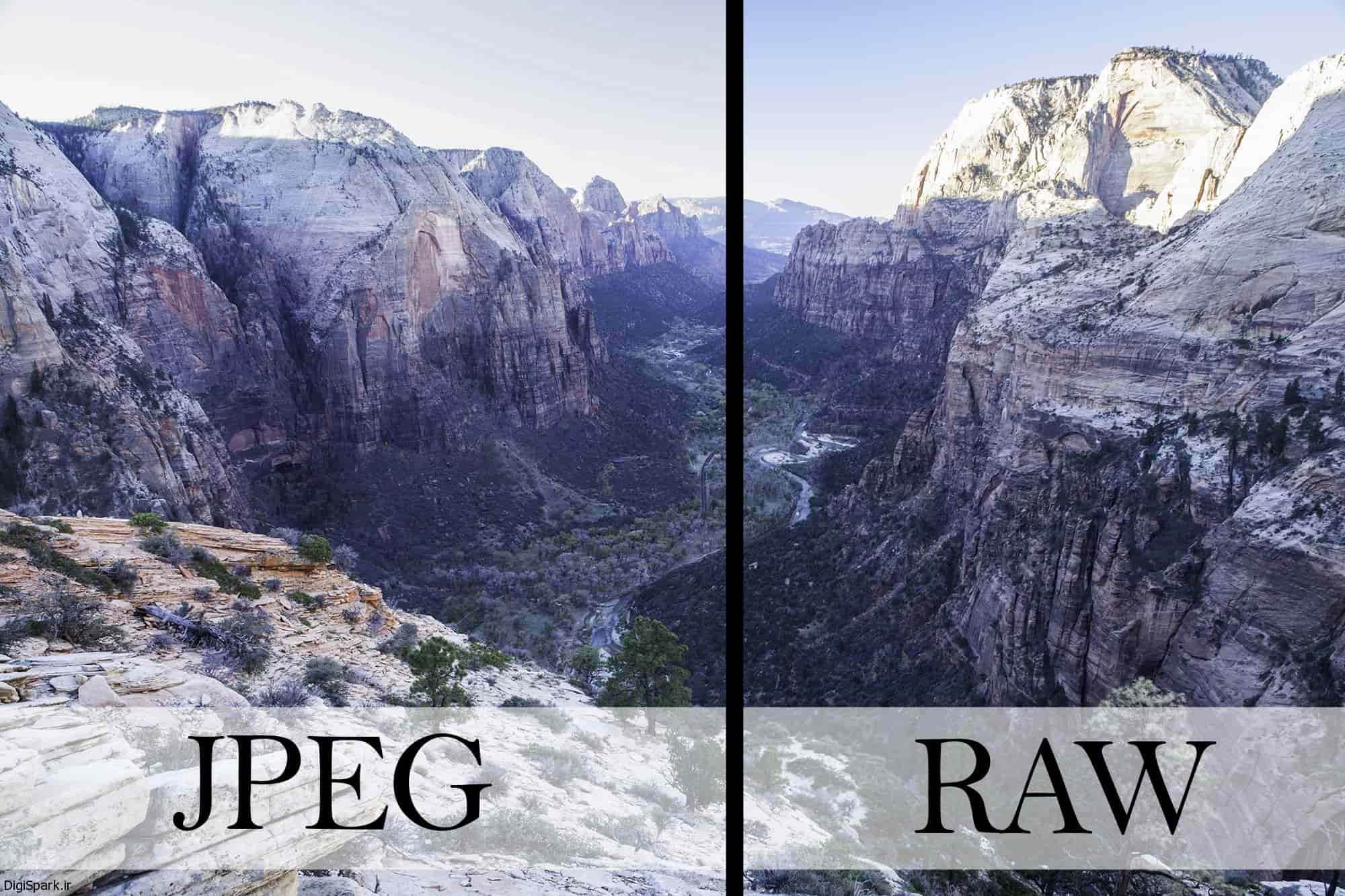 مقایسه فرمت Raw و JPEG از انواع فرمت های فایل در فتوشاپ